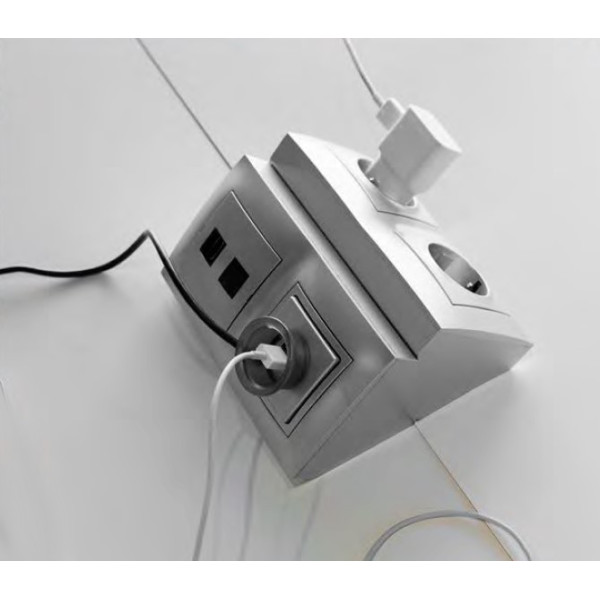 Двойная угловая коробка Kontakt Simon Simon 54 Premium DPNR2/43 для накладного монтажа под рамки (серебро) - фото №3