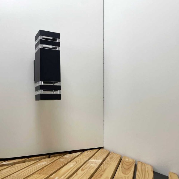 Светильник фасадный Violux TETRIS-2D 2х40Вт E27 IP44 черный ( 500220 ) - фото №1