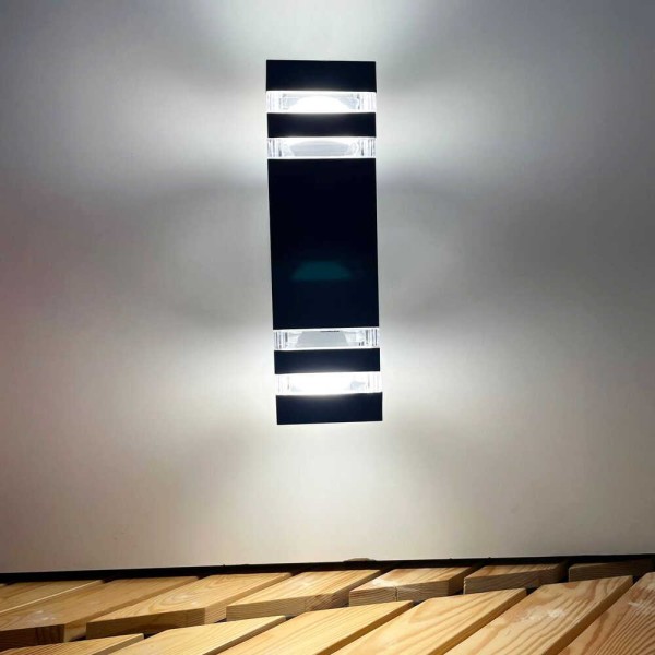 Светильник фасадный Violux TETRIS-2D 2х40Вт E27 IP44 черный ( 500220 ) - фото №2