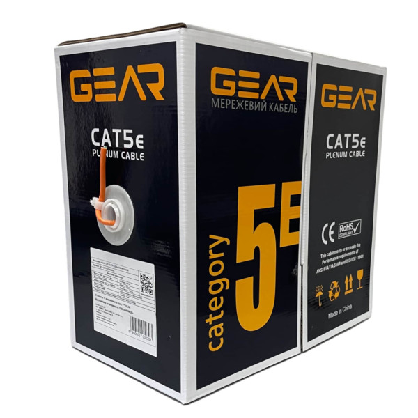 Сетевой кабель витая пара GEAR CAT.5E UTP-LSZH-COPPER-4Px2x0.51 REELEX (305 м.) - фото №1