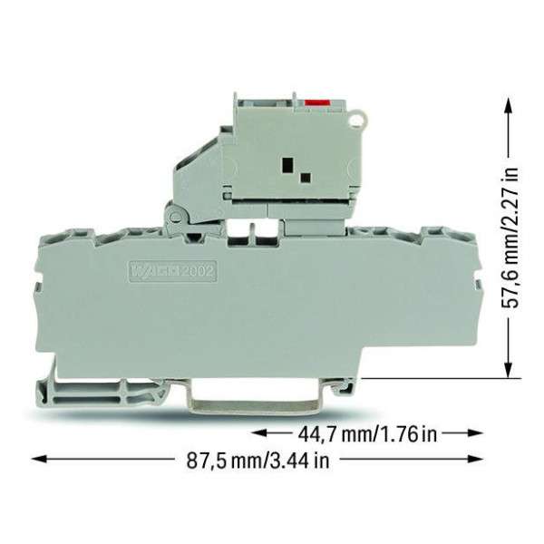 Клемма Wago 2002-1811/1000-541 TJS с коробкой для предохранителя и индикацией 15-30В - фото №1