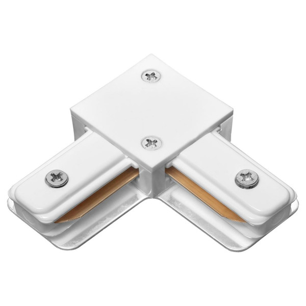 Угловой L-образный коннектор для однофазного шинопровода Delux 2LC белый (90015814)