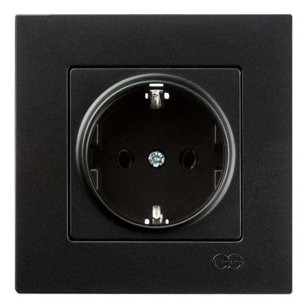 Розетка із з/к Gunsan Eqona чорна