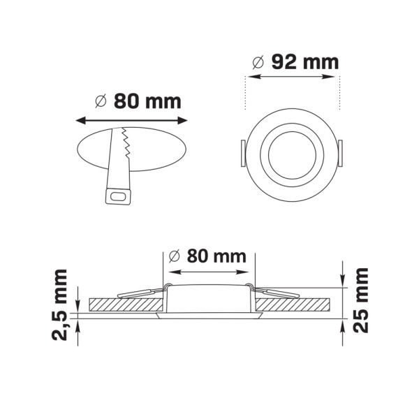 Точечный светильник Goldlux 323682 Falco GU5.3 1x10W IP20 WH - фото №2