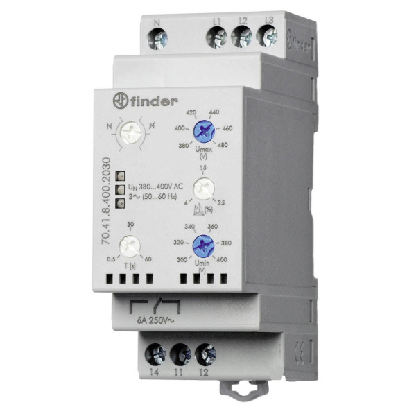 Реле контроля фаз Finder 1CO 6A 380-415В AC (704184002030)