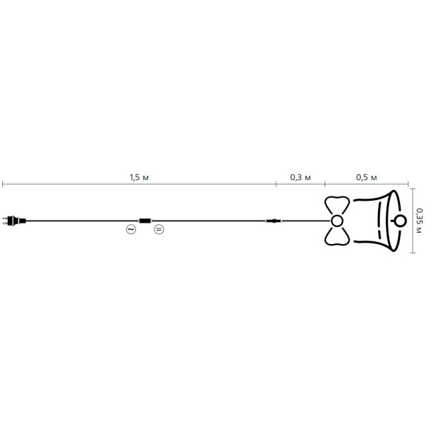 Уличная LED гирлянда Delux EN MOTIF Bell (90012987) 50х35см 20 мигающих диодов IP44 (красный зеленый свет) - фото №2
