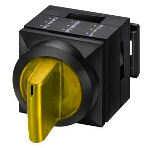 Жовтий трипозиційний перемикач Schrack MSKB3030R 2х50° з підсвічуванням та фіксацією