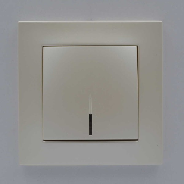 Вимикач EL-BI VEGA перлина 1-кл з підсвіткою без рамки ( 609-012500-201 ) - фото №1