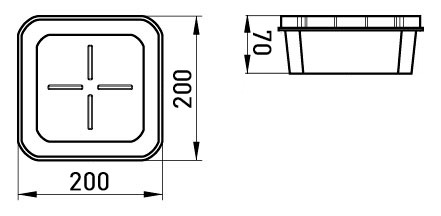 Распределительная коробка E.Next e.db.stand.200.200.70 пластиковая под гипсокартон (s027034) - фото №1