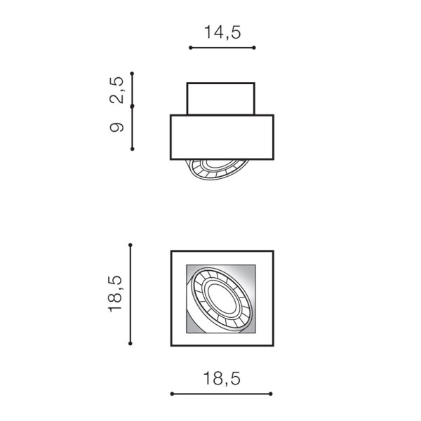 Точковий світильник AZzardo AZ4436 Nikea 1 Es111 Wh/Bk - фото №1