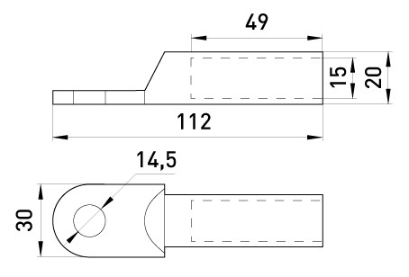 Оцинкованный кабельный наконечник E.Next e.end.stand.z.120 (s021008) - фото №1