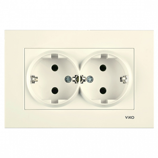 Розетка двойная (кремового цвета) VIKO Karre