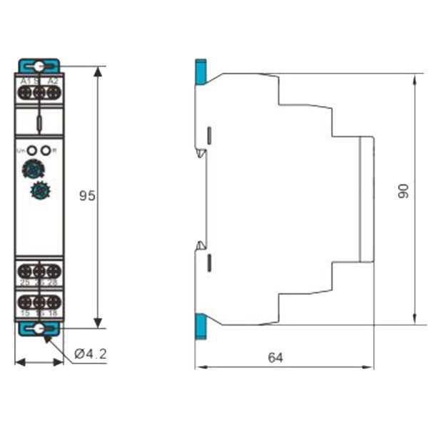 Реле затримки часу TOSUNlux TRT8-A2/A230 (ON) 16A AC 230B 2 контактні групи (6940151085881) - фото №1