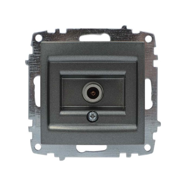 Розетка ELBI ZENA Silverline черный металлик TV без рамки ( 609-011100-273 )