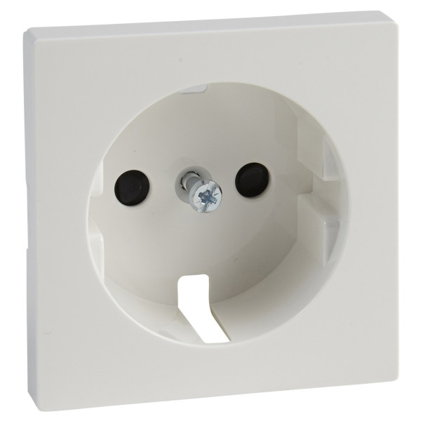 Накладка Schneider Electric Merten System M MTN2330-0319 с заземлением и с защитными шторками (полярно белый) - фото №1