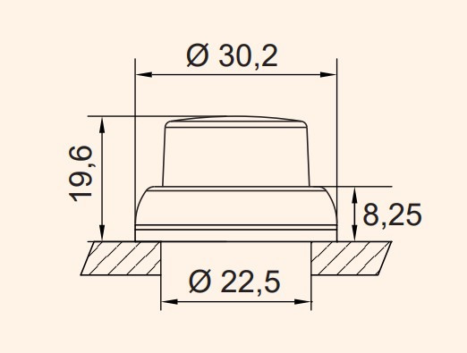 Выступающая кнопка-модуль с подсветкой ETI 004771270 EGPI-R (красная) - фото №1
