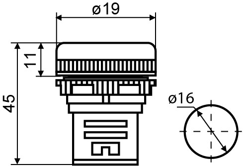 Сигнальна арматура Аско-Укрем AD16-16DS 220В АС біла (A0140030040) - фото №3