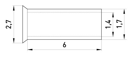 Неизолированный наконечник E.Next e.terminal.stand.en.1.6 1 кв.мм (s4038002) - фото №1