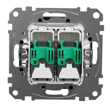 Двойная компьютерная розетка Schneider Electric Sedna Design & Elements RJ45 кат. 5е UTP венге SDD181452 - фото №3