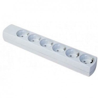 Колодка шестимістна FAR LARA F508 з заземленням (7.5.2.92159)