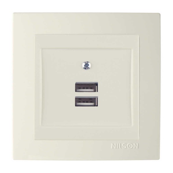 Розетка Nilson Touran кремова 2-на USB ( 24121081 )