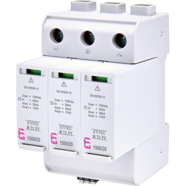 Ограничитель перенапряжения ETI 002440518 ETITEC M T2 PV 1500/20 Y RC (для PV систем)