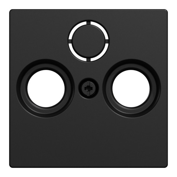 Центральная панель TV розетки антенная Merten System M Ocean Plastic, MEG4123-0403 (черная матовая)