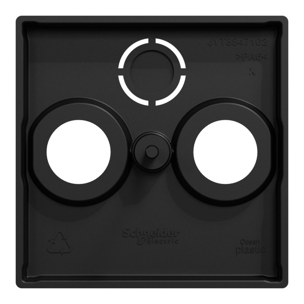 Центральная панель TV розетки антенная Merten System M Ocean Plastic, MEG4123-0403 (черная матовая) - фото №2