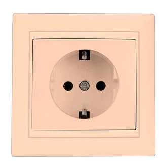 Розетка Elcor Emily 9215 (211577) із заземленням (кремовий)