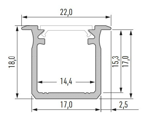Профиль для светодиодной ленты Lumines G алюминий - фото №2