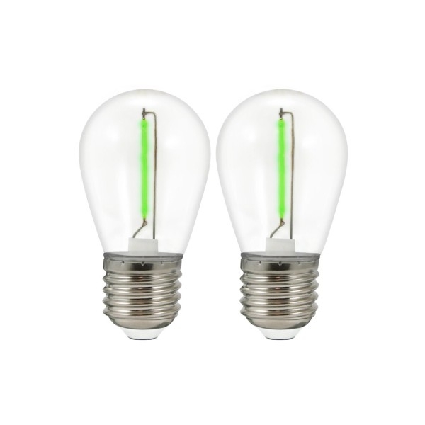 Светодиодная лампочка для гирлянды из коллекции Party Neon Goldlux 322210 E27 2x0.3W 2200K 50Lm зеленая - фото №2