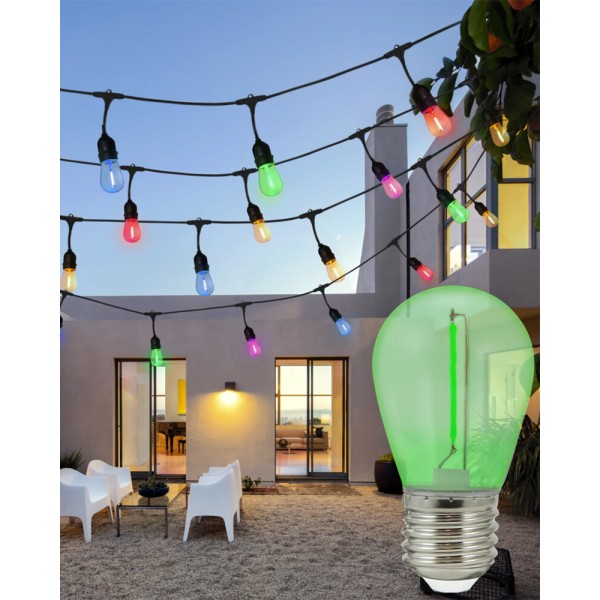 Светодиодная лампочка для гирлянды из коллекции Party Neon Goldlux 322210 E27 2x0.3W 2200K 50Lm зеленая - фото №3