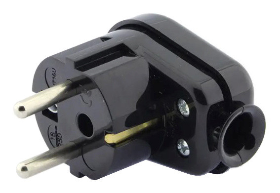 Электрическая вилка SEZ WT-16U CZ угловая 16А черная