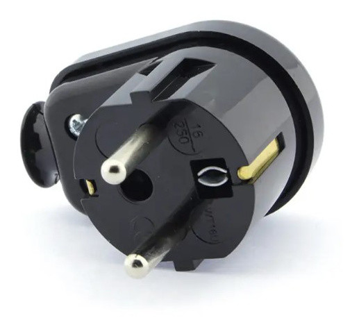 Электрическая вилка SEZ WT-16U CZ угловая 16А черная - фото №1