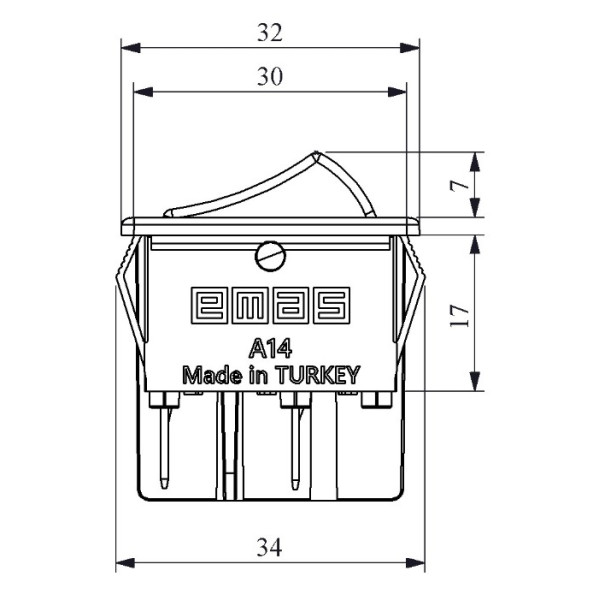 Перемикач (тумблер) EMAS A14S - фото №2