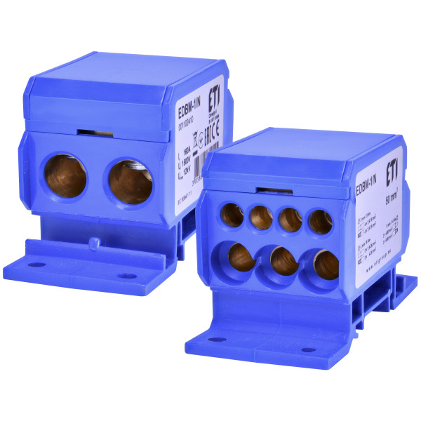 Распределительный блок ETI 001102410 EDBM-1/N (160А 1x4-50; 3x2.5-25; 4x2.5-16) - фото №1