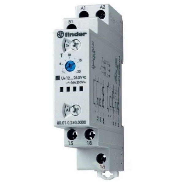 Реле времени Finder 1CO 16A 12-240В AC/DC (800102400000)