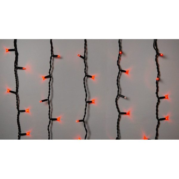 Уличная светодиодная гирлянда Delux EN ICICLE 120LED (90009069) 2x0,9м IP44 (красный свет) черный шнур - фото №1