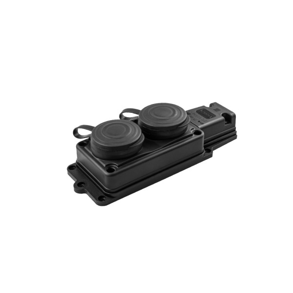 Колодка Violux каучук настінна 2-на з заземленням з кришкою IP44 ( 930650 ) - фото №2