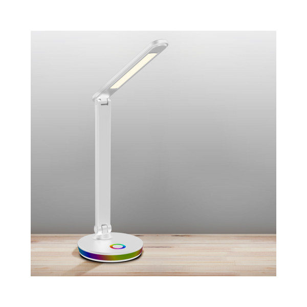 Настольная лампа Goldlux 325037 Neptun Led 1x7W 4000K+RGB 450Lm IP20 Белая - фото №1