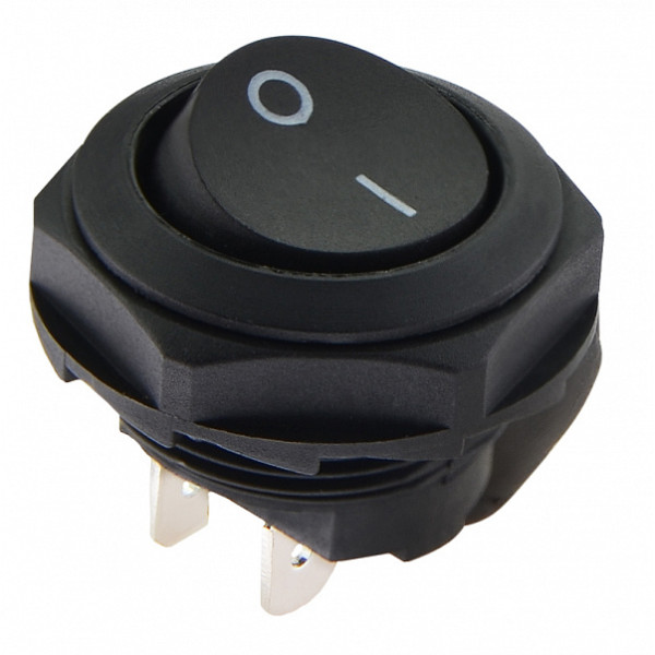 Переключатель Аско-Укрем KCD1-7-101Y B/B (0-I) круглый черный (A0140040135)