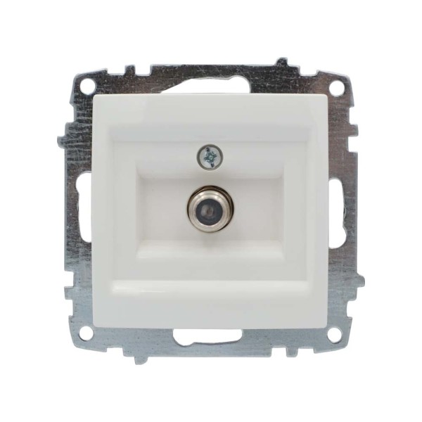 Розетка ELBI ZENA біла супутникова SAT F-роз'єм без рамки ( 609-010200-280 )