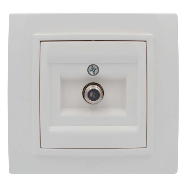 Розетка ELBI ZENA біла супутникова SAT F-роз'єм без рамки ( 609-010200-280 ) - фото №1