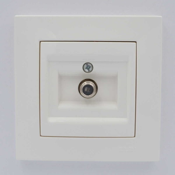 Розетка ELBI ZENA біла супутникова SAT F-роз'єм без рамки ( 609-010200-280 ) - фото №3