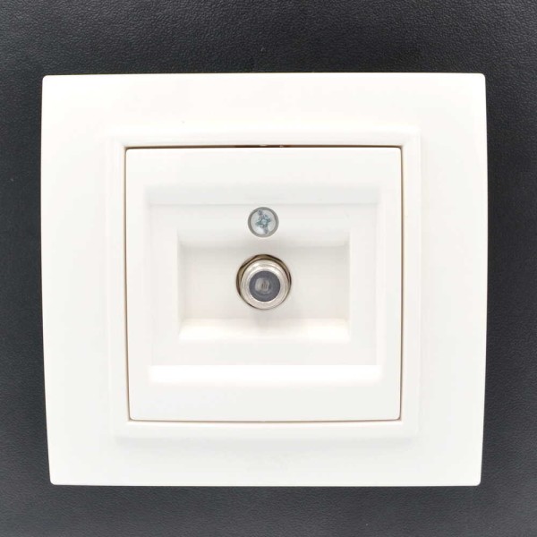 Розетка ELBI ZENA біла супутникова SAT F-роз'єм без рамки ( 609-010200-280 ) - фото №7