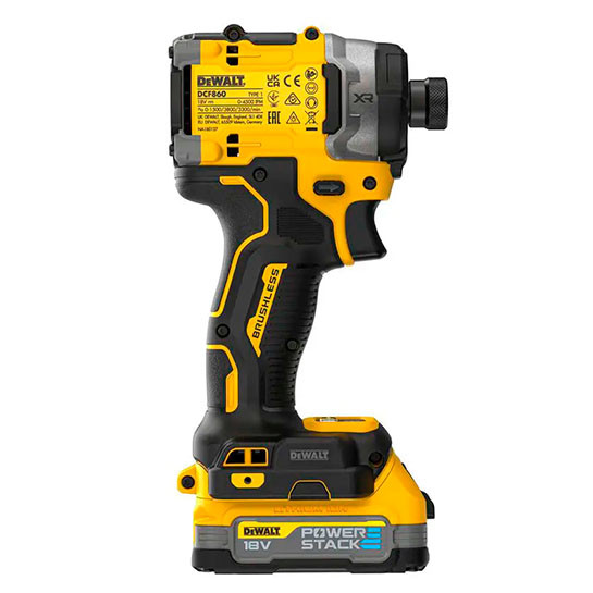 Ударний акумуляторний безщітковий шурупокрут DeWALT DCF860E2T XR Li-Ion 18В з 2 акумуляторами - фото №2