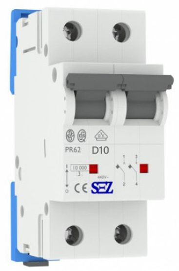 Двухполюсный автомат SEZ 62 D 10А 2P (PR62D10А)
