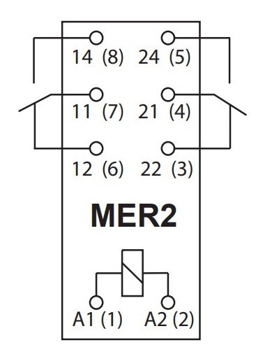 Мініатюрне електромеханічне реле ETI 002473034 MER2-230 AC 2p - фото №1