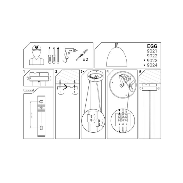 Подвесной светильник, люстра Nowodvorski 9022 Egg M E27 1x25W IP20 черный - фото №2