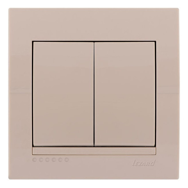 Вимикач 2-кл. кремовий, Deriy, Lezard